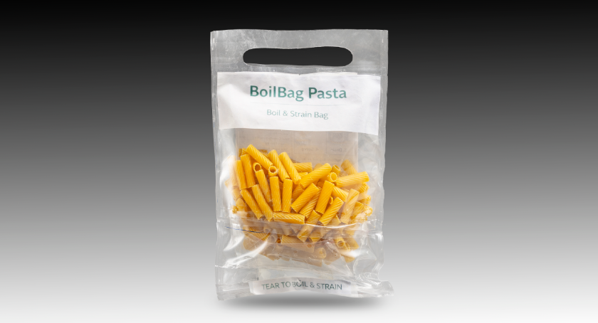 The BoilBag Pasta package transforms traditional pasta packaging into an active cooking solution. The heat-resistant pouch allows consumers to boil, strain, and serve pasta directly from the package, eliminating the need for a separate colander. The design incorporates an integrated drainage zone, reinforced handling features, and a recyclable laminate structure engineered for thermal performance and durability. By reducing cleanup, water usage, and packaging weight, the concept demonstrates how flexible packaging can become an integral part of the product experience.